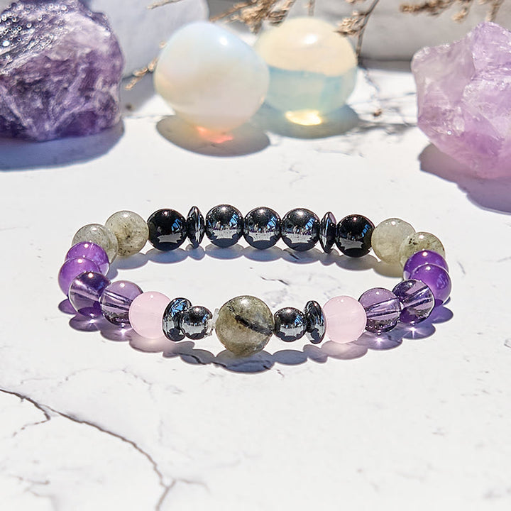 Olivenorma Labradorite Amethyst Rose Quartz Hematite Beaded Bracelet - image 4