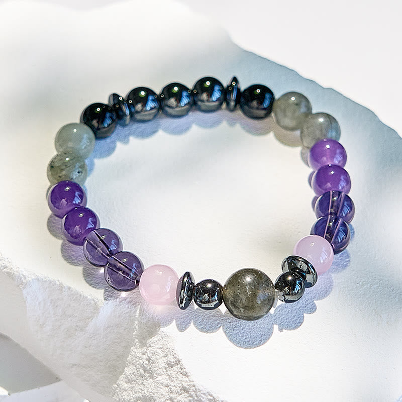 Olivenorma Labradorite Amethyst Rose Quartz Hematite Beaded Bracelet - image 3