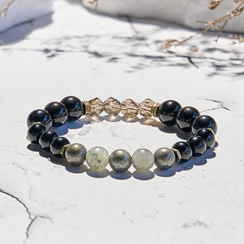 Olivenorma Labradorite Obsidian Smoky Quartz Beaded Bracelet - image 3