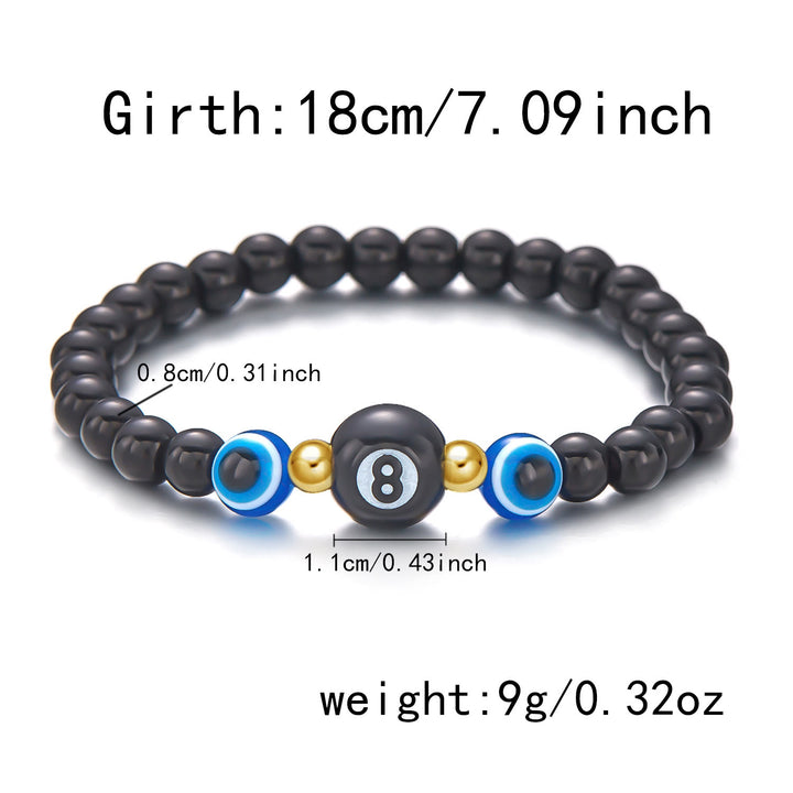 Olivenorma Natural Black Onyx Evil Eye Beaded Bracelet - Black Onyx & Eight-Ball - image 6