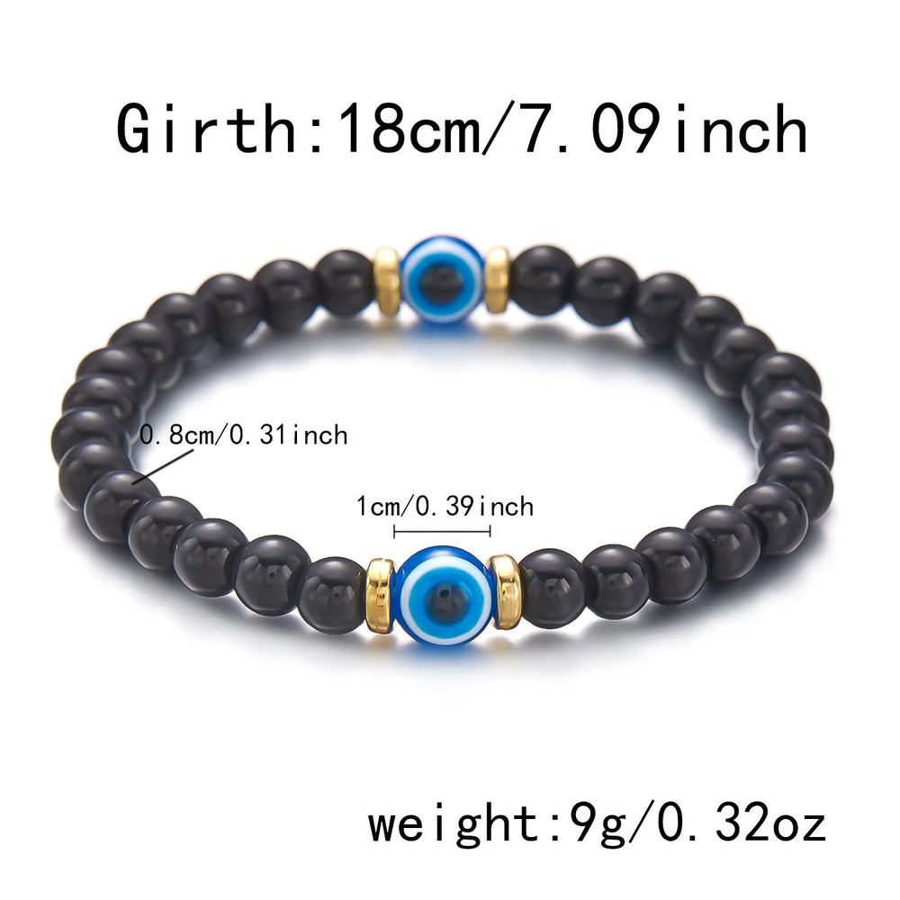 Olivenorma Natural Black Onyx Evil Eye Beaded Bracelet - image 1