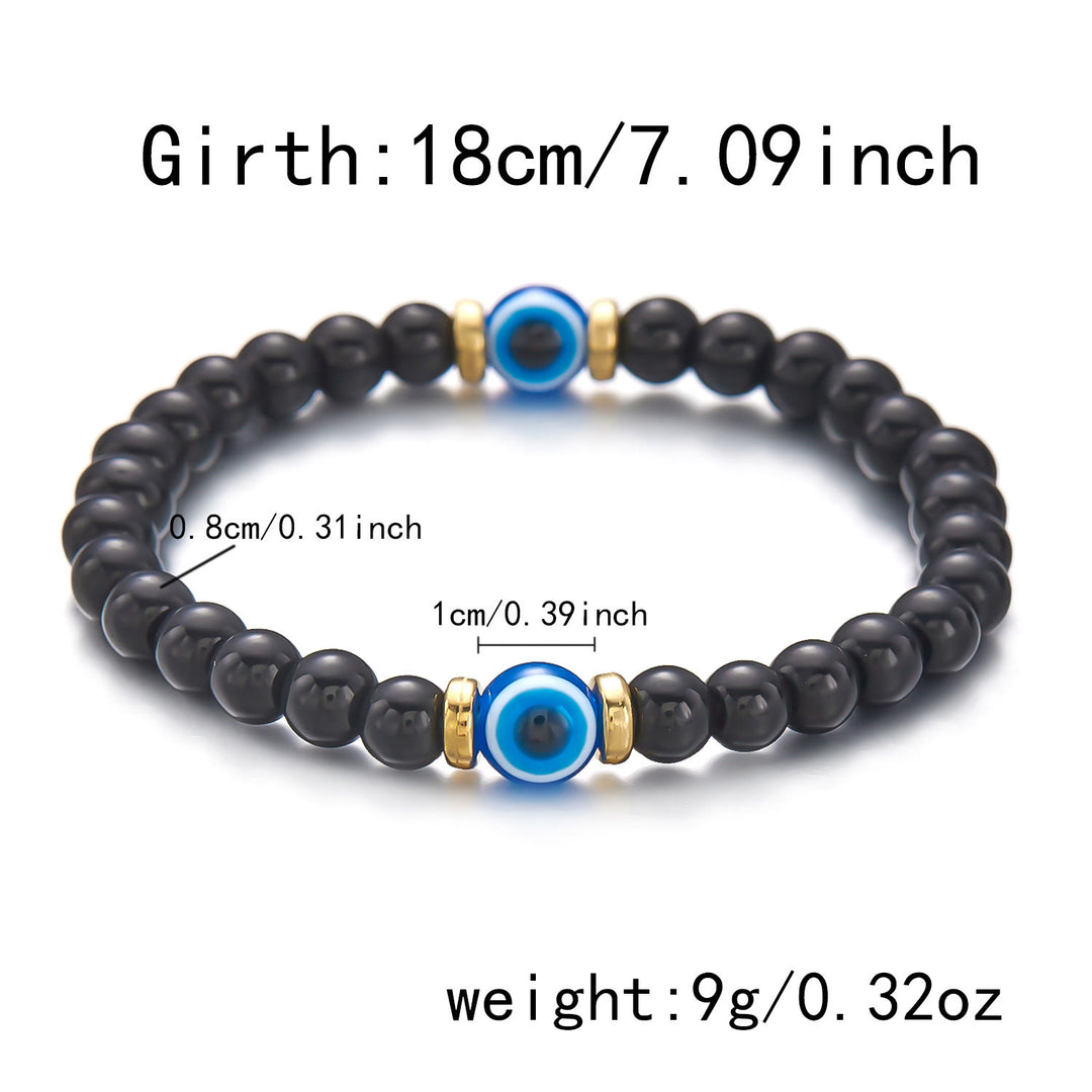 Olivenorma Natural Black Onyx Evil Eye Beaded Bracelet - image 1