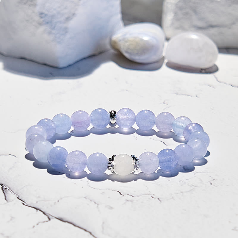 Olivenorma Natural Blue Chalcedony Beaded Bracelet - image 3