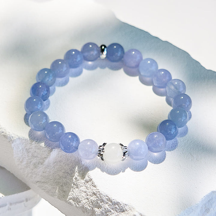 Olivenorma Natural Blue Chalcedony Beaded Bracelet - image 4