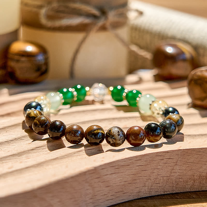 Olivenorma Hematite Tiger Eye Peridot Beaded Bracelet - image 2
