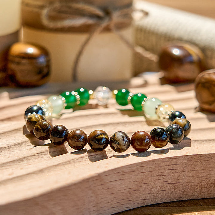 Olivenorma Hematite Tiger Eye Peridot Beaded Bracelet - image 2