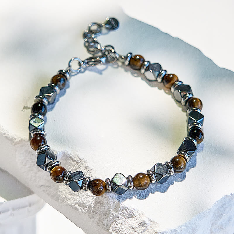 Olivenorma Diamond Hematite Tiger Eye Beaded Bracelet - image 4