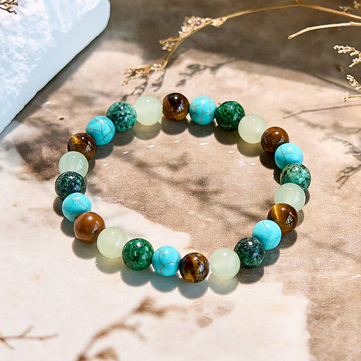 Olivenorma Tiger Eye African Turquoise Peridot Beaded Bracelet - image 4