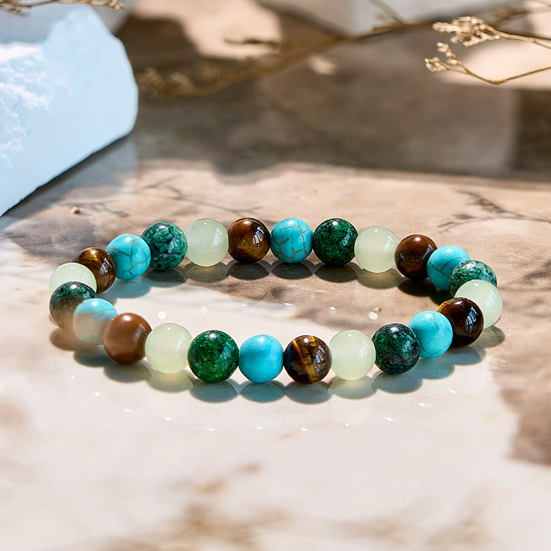 Olivenorma Tiger Eye African Turquoise Peridot Beaded Bracelet - image 3