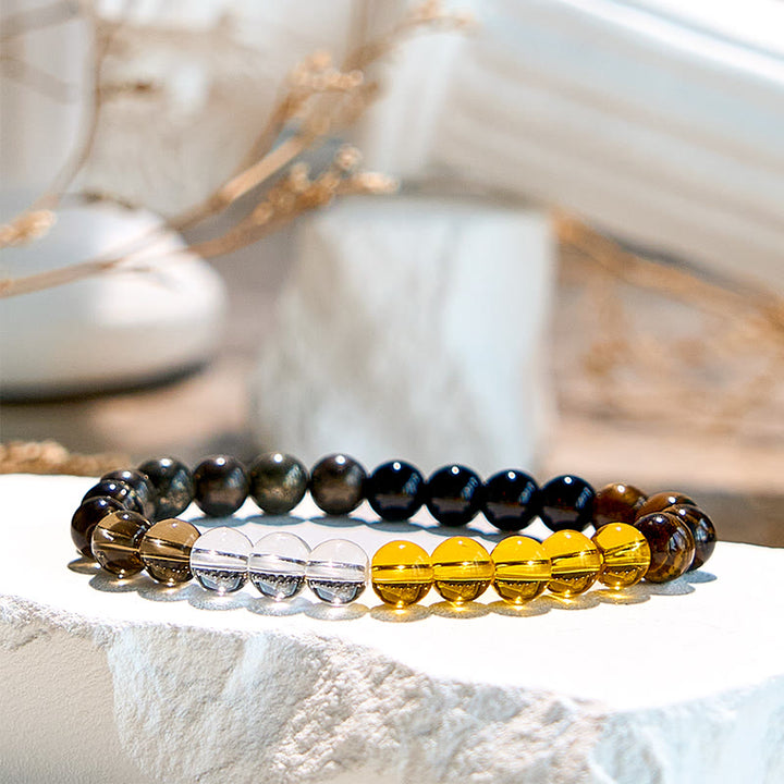 Olivenorma Tiger Eye Citrine Smoky Quartz Beaded Bracelet - image 4
