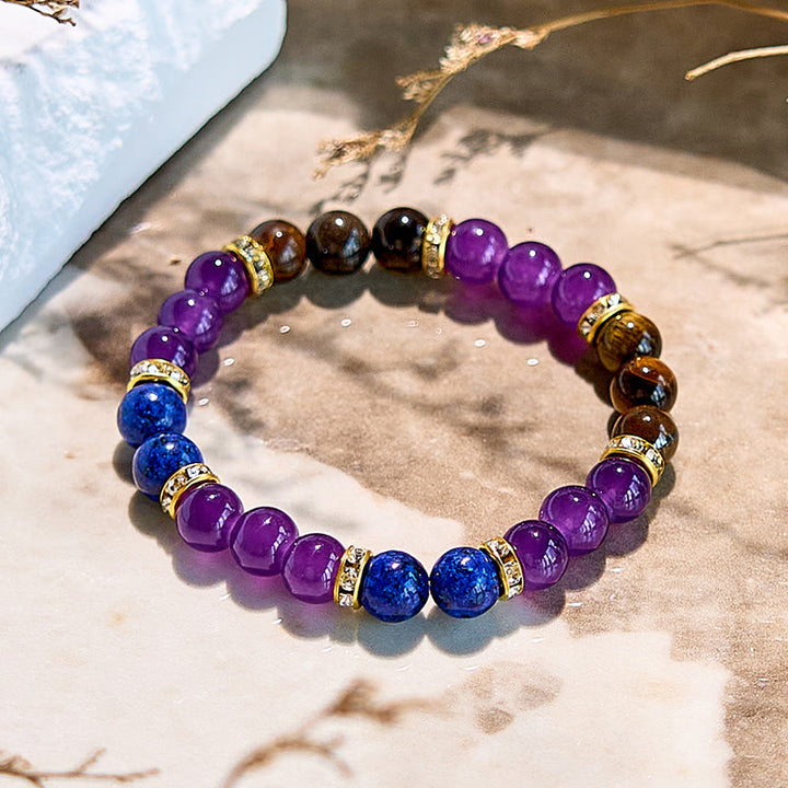Olivenorma Amethyst Tiger Eye Lapis Lazuli Beaded Bracelet - image 3
