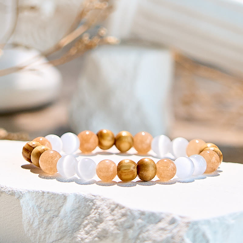 Olivenorma Cat's Eye Stone Opalite Picture Jasper Beaded Bracelet - image 4