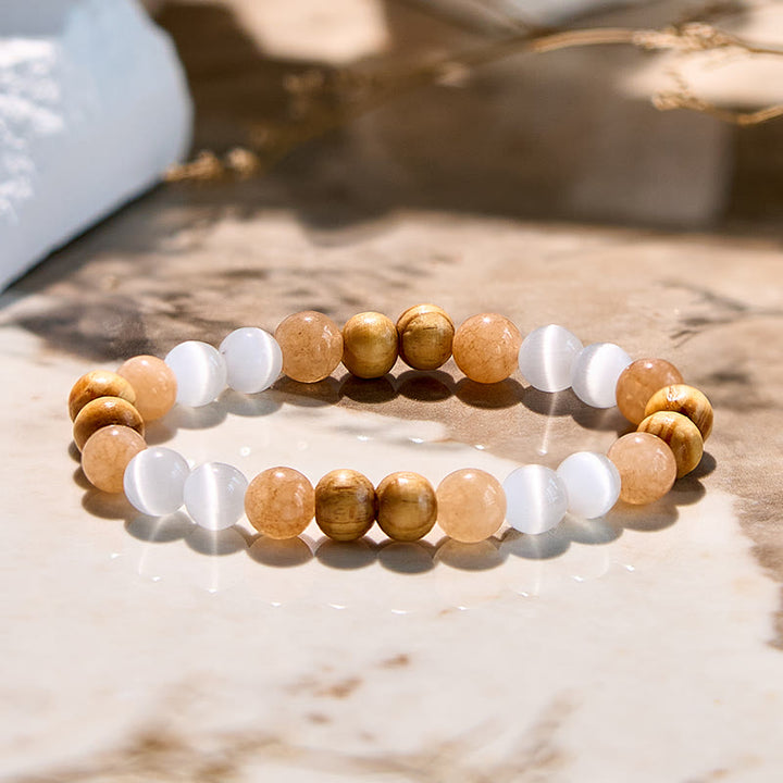 Olivenorma Cat's Eye Stone Opalite Picture Jasper Beaded Bracelet - image 2