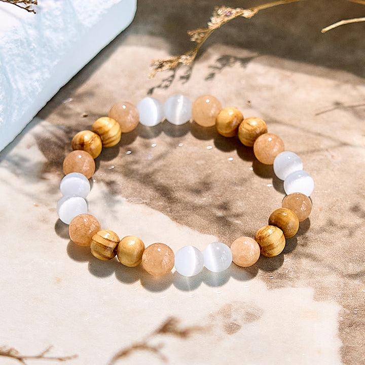 Olivenorma Cat's Eye Stone Opalite Picture Jasper Beaded Bracelet - image 3