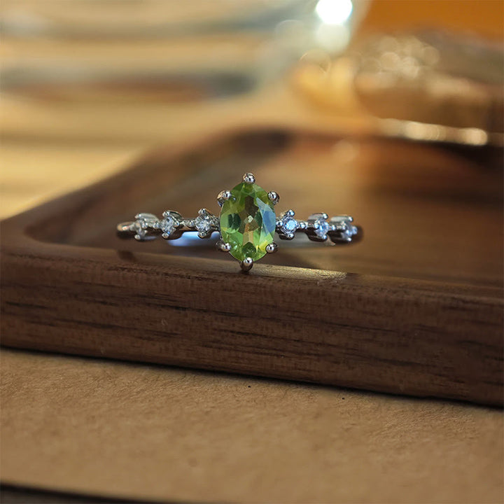 Olivenorma Natural Peridot Sterling Silver Necklace Ring - Ring - image 0