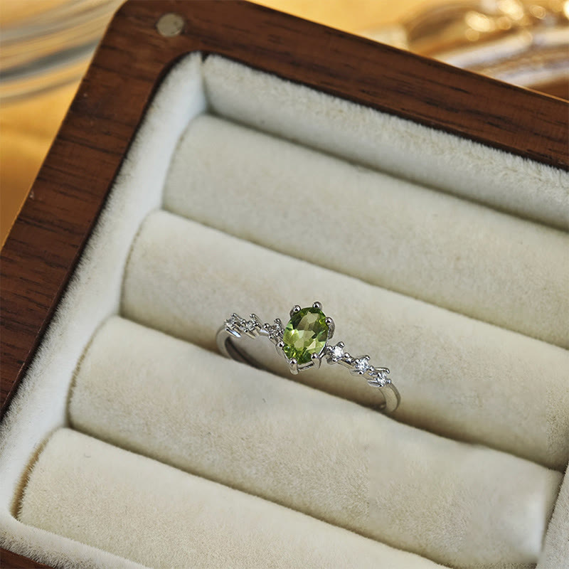 Olivenorma Natural Peridot Sterling Silver Necklace Ring - image 2