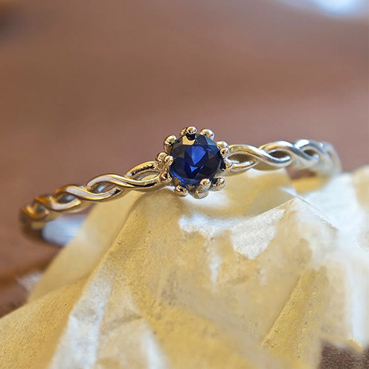 Olivenorma Natural Sapphire Sterling Silver Adjustable Ring - Sapphire - image 0