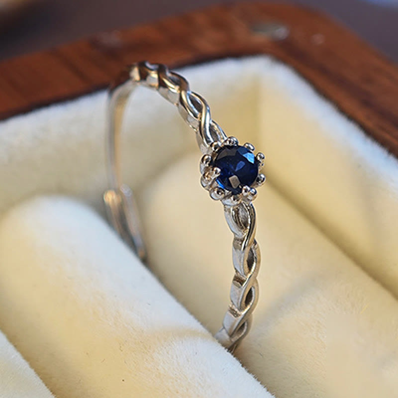 Olivenorma Natural Sapphire Sterling Silver Adjustable Ring - image 2