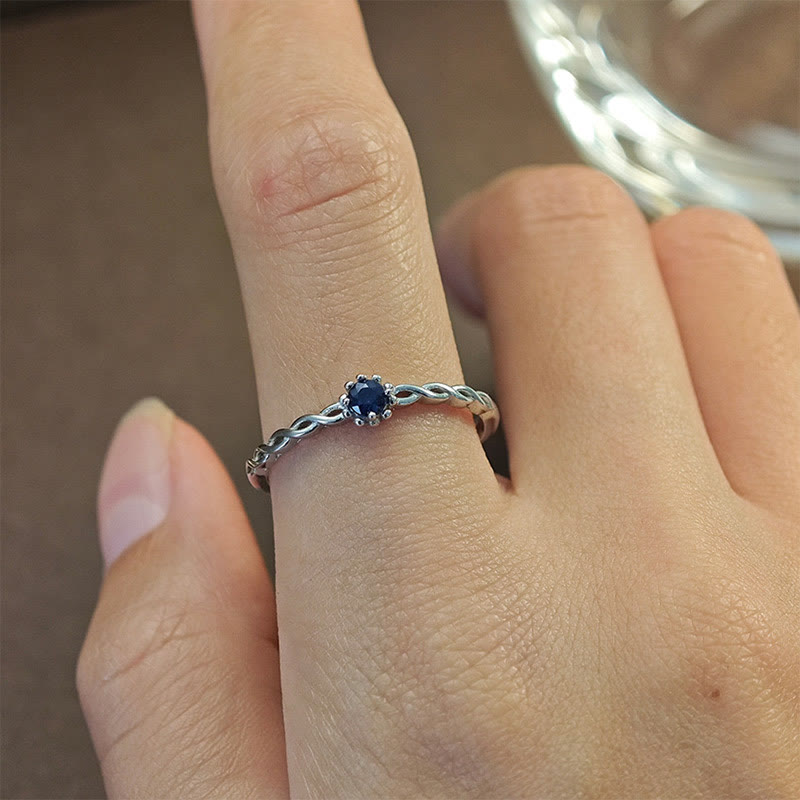 Olivenorma Natural Sapphire Sterling Silver Adjustable Ring - image 1