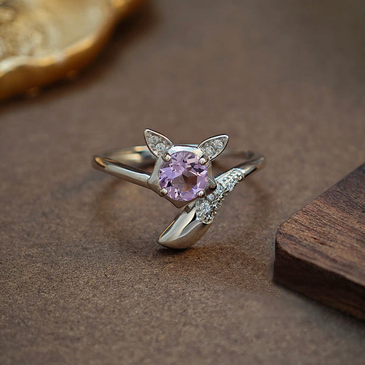 Olivenorma Natural Amethyst Sterling Silver Adjustable Ring - image 2