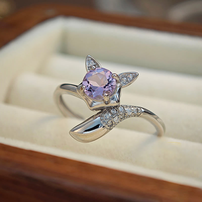 Olivenorma Natural Amethyst Sterling Silver Adjustable Ring - image 3