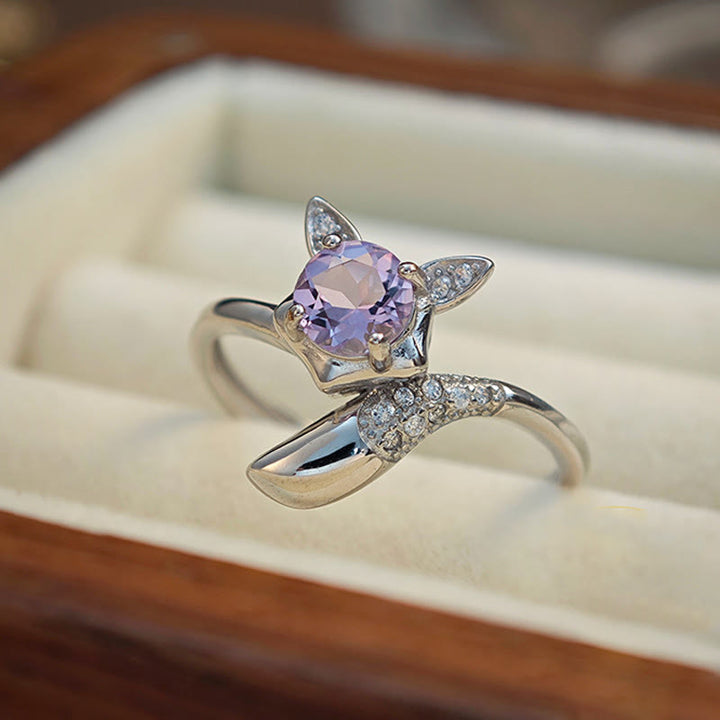 Olivenorma Natural Amethyst Sterling Silver Adjustable Ring - image 3