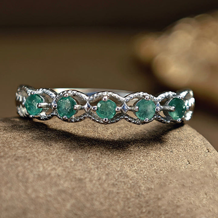 Olivenorma Natural Emerald Vintage Diamond Ring - Emerald - image 0