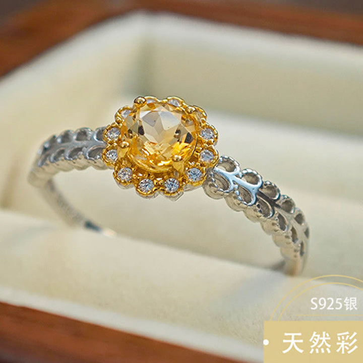 Olivenorma Natural Citrine Sunflower Ring - image 4