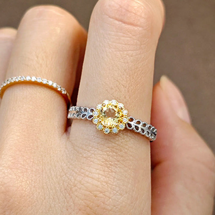 Olivenorma Natural Citrine Sunflower Ring - image 1