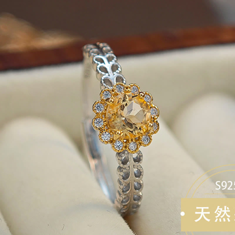Olivenorma Natural Citrine Sunflower Ring - image 2