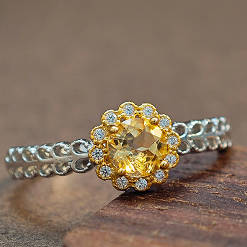 Olivenorma Natural Citrine Sunflower Ring - image 3