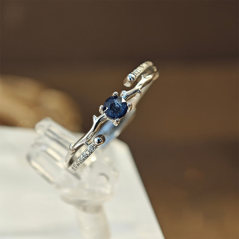 Olivenorma Natural Sapphire Branch Shape Ring - image 1