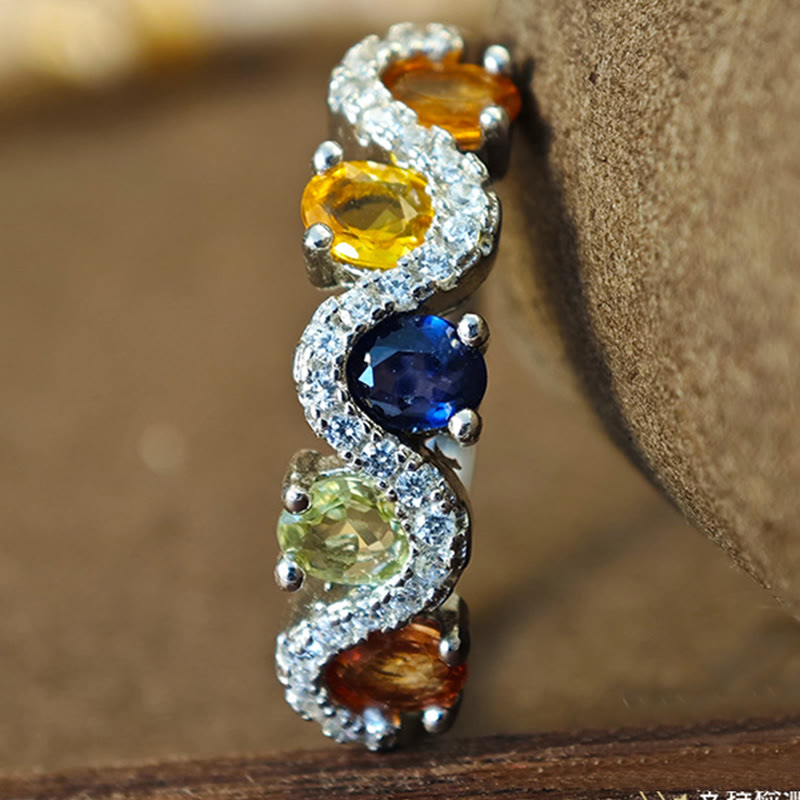 Olivenorma Natural Color Topaz Wave Shape Ring - image 3