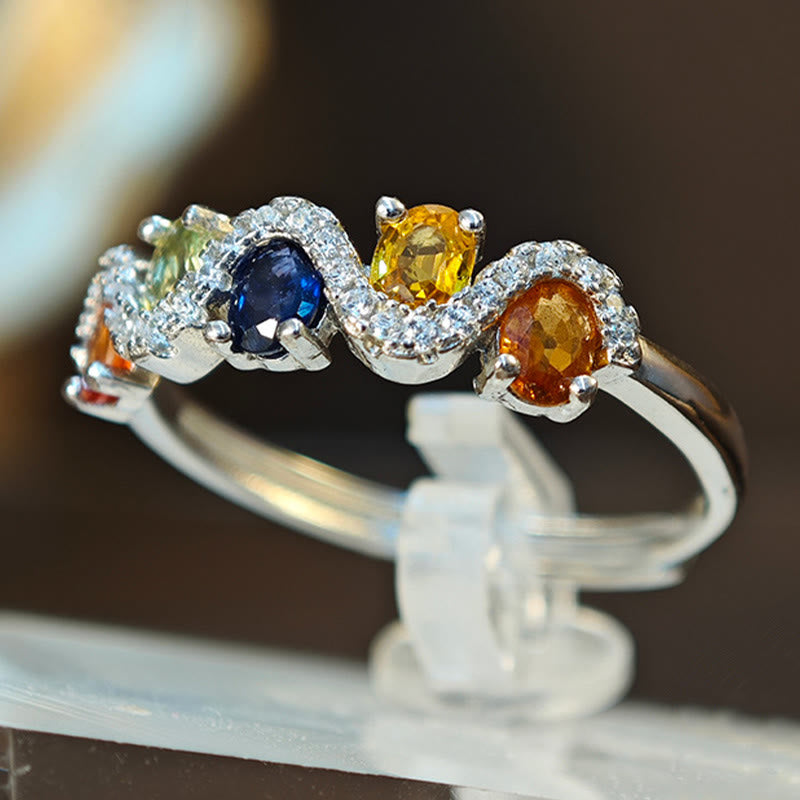 Olivenorma Natural Color Topaz Wave Shape Ring - image 2