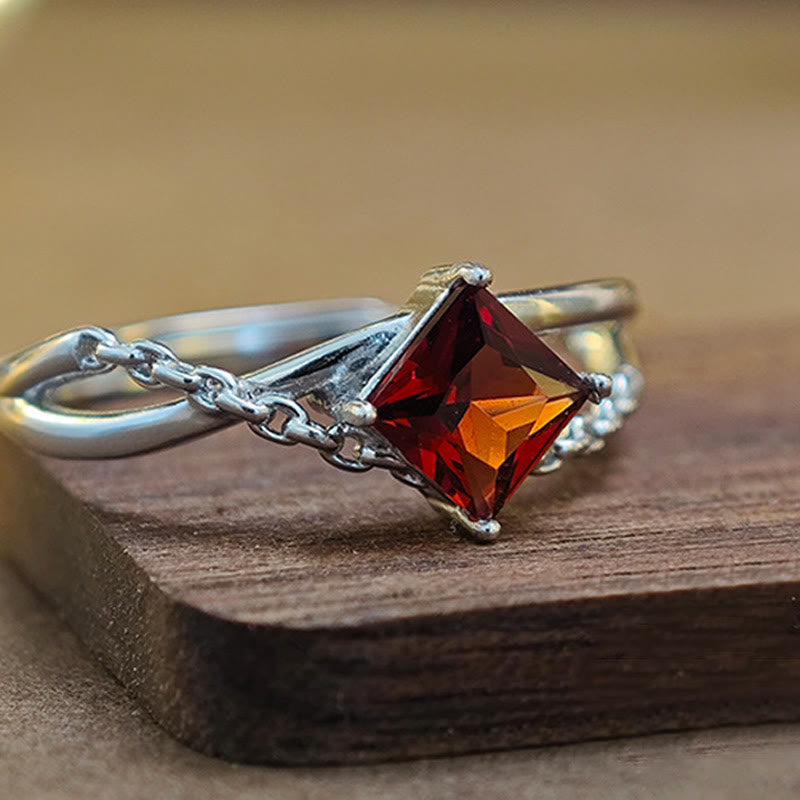 Olivenorma Diamond Cut Natural Garnet Ring - image 3