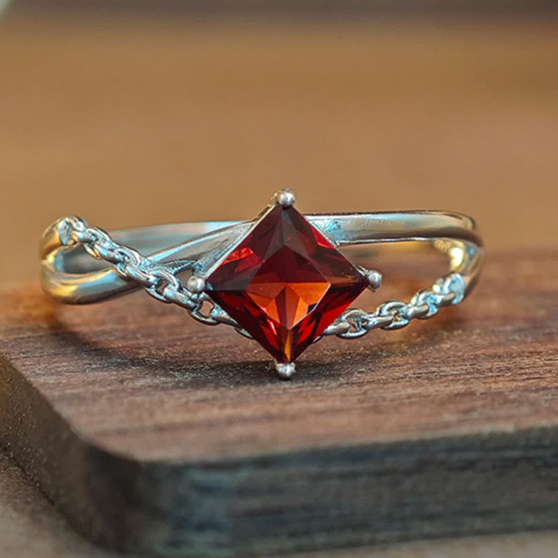 Olivenorma Diamond Cut Natural Garnet Ring - Garnet - image 0