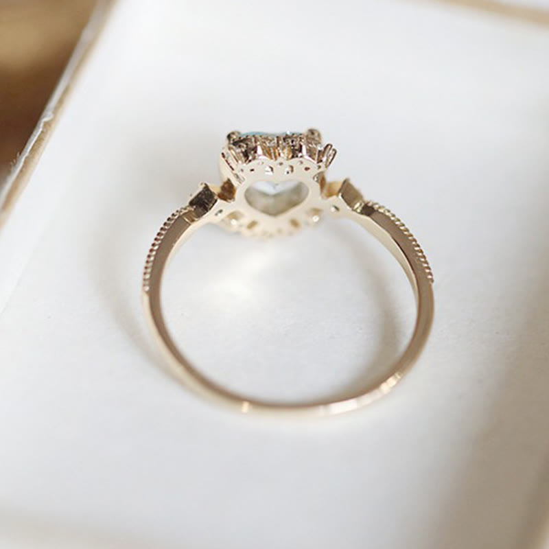 Olivenorma Natural Blue Topaz White Zircon Ring - image 7