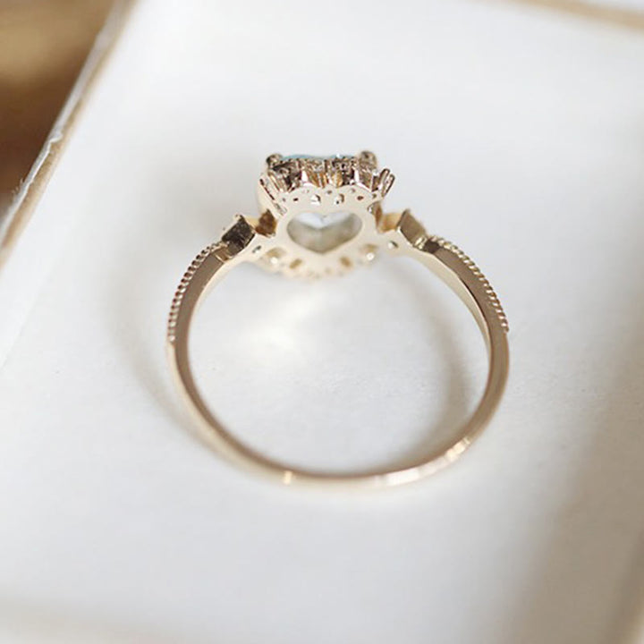 Olivenorma Natural Blue Topaz White Zircon Ring - image 7