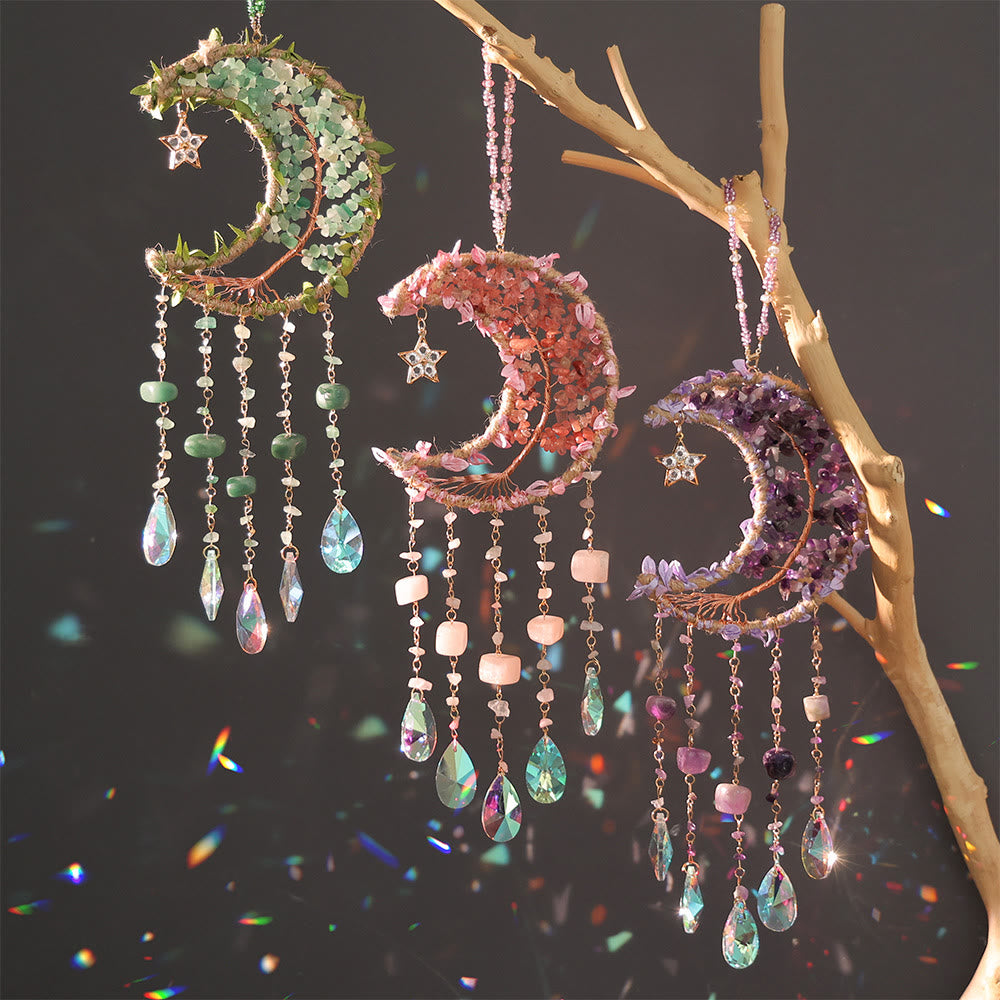 Olivenorma Natural Stone Moon Shape Mori Contact Wind Chime - image 0