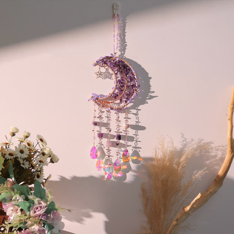 Olivenorma Natural Stone Moon Shape Mori Contact Wind Chime - image 2