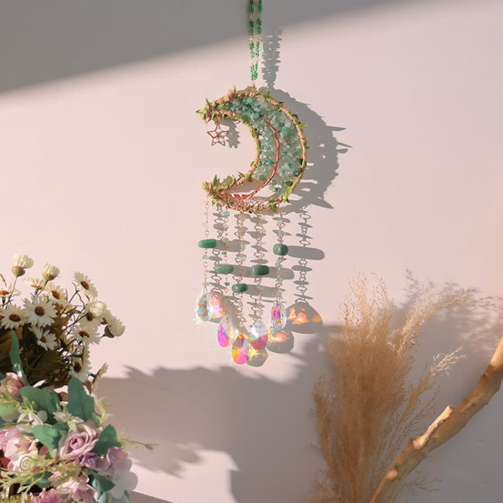 Olivenorma Natural Stone Moon Shape Mori Contact Wind Chime - image 9