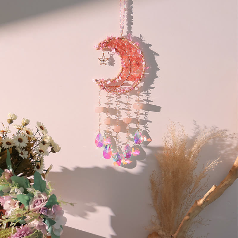 Olivenorma Natural Stone Moon Shape Mori Contact Wind Chime - image 5