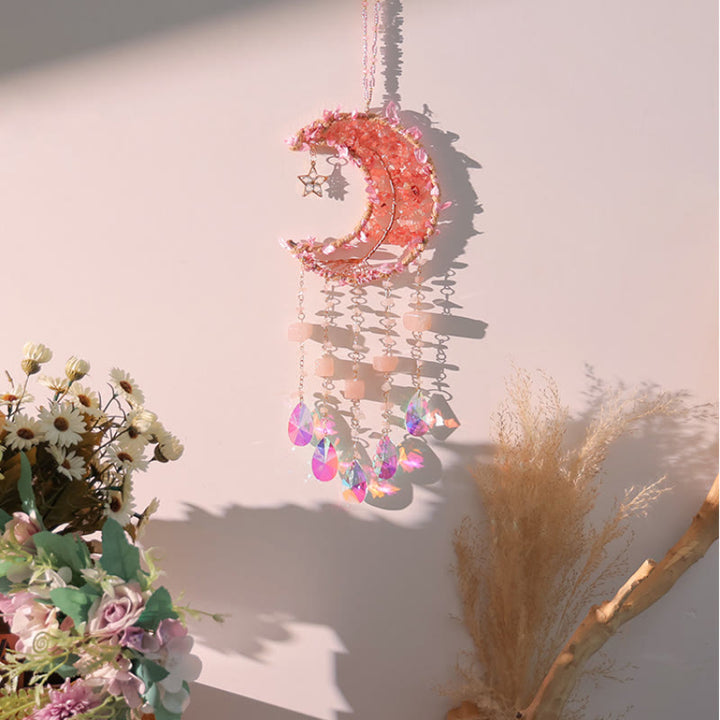 Olivenorma Natural Stone Moon Shape Mori Contact Wind Chime - image 5