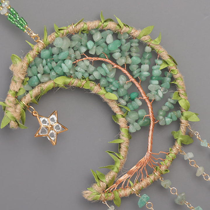 Olivenorma Natural Stone Moon Shape Mori Contact Wind Chime - image 11