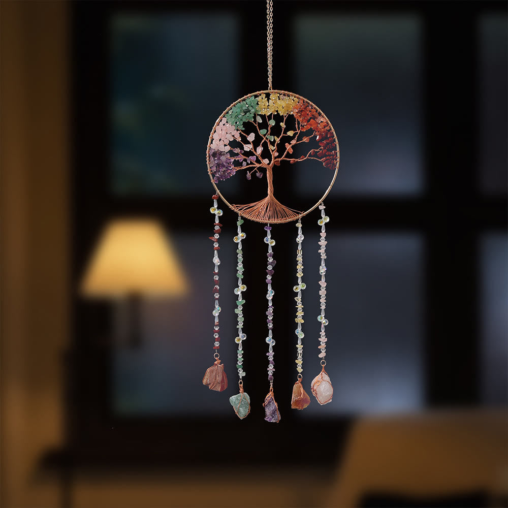 Olivenorma Natural Stone Chakra Tree Of Life Wind Chime - image 6