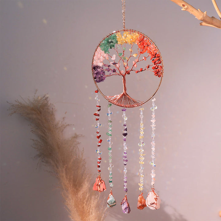 Olivenorma Natural Stone Chakra Tree Of Life Wind Chime - Chakra - image 0