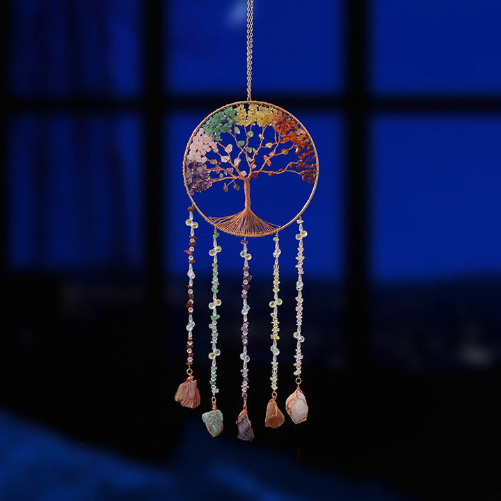 Olivenorma Natural Stone Chakra Tree Of Life Wind Chime - image 2