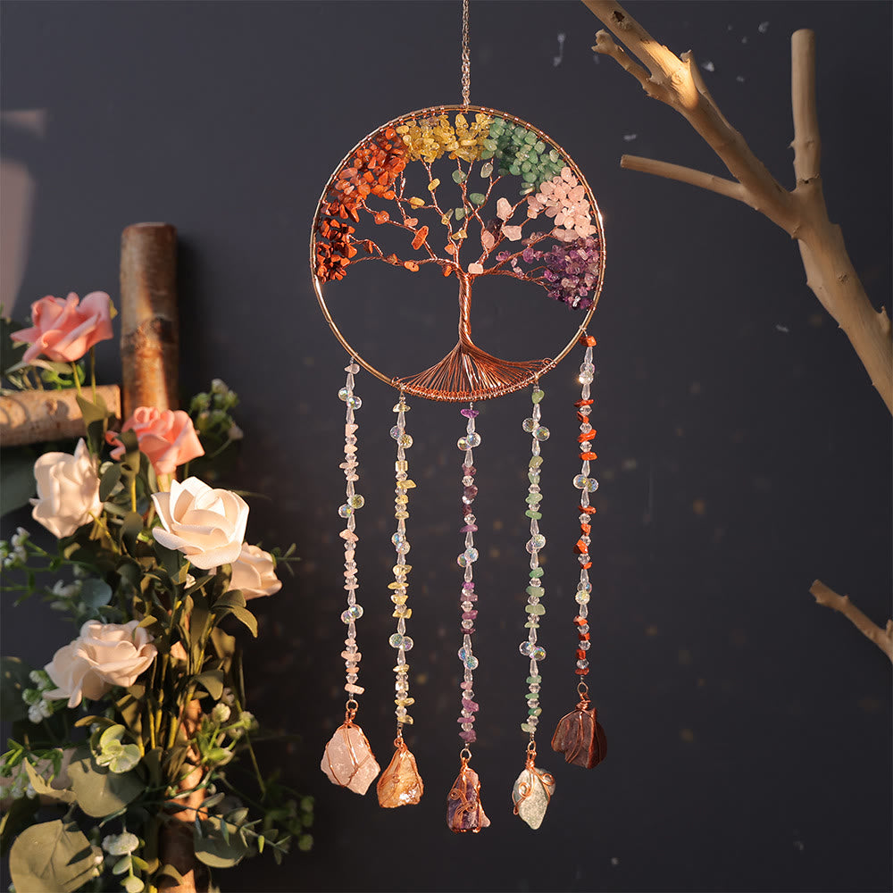 Olivenorma Natural Stone Chakra Tree Of Life Wind Chime - image 1