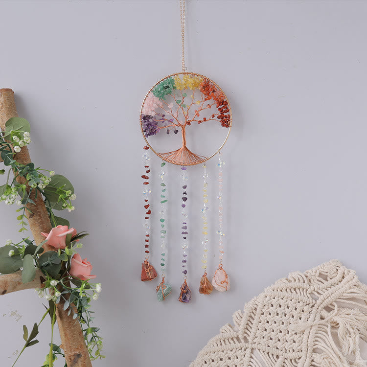Olivenorma Natural Stone Chakra Tree Of Life Wind Chime - image 7
