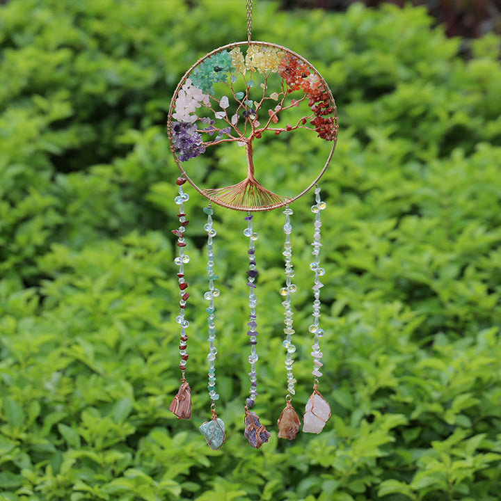 Olivenorma Natural Stone Chakra Tree Of Life Wind Chime - image 3